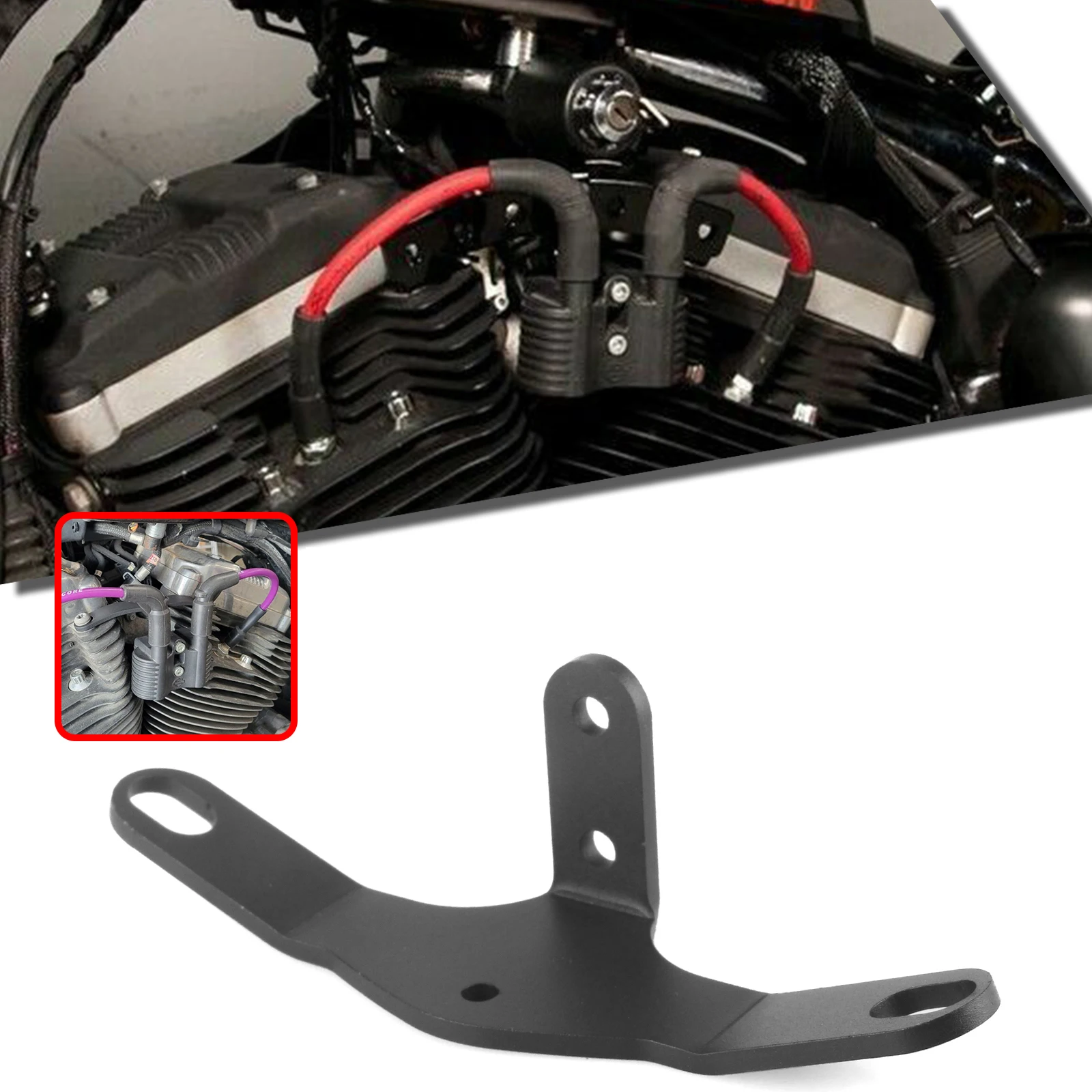 

Side / Top Coil Ignition Key Relocation Mount Kit Bracket For Harley Davidson Sportster 48 72 883 1200 XL883 XL1200 2007-2023