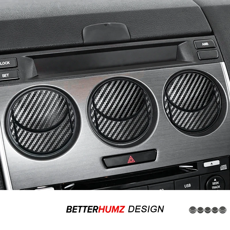 Para Mazda 6 2003-2015, Hecho de Alcántara y Fibra de Carbono, Adhesivo Decorativo para la Consola Central y la Salida de Ventilación, Accesorios de Tuning para el Interior del Coche