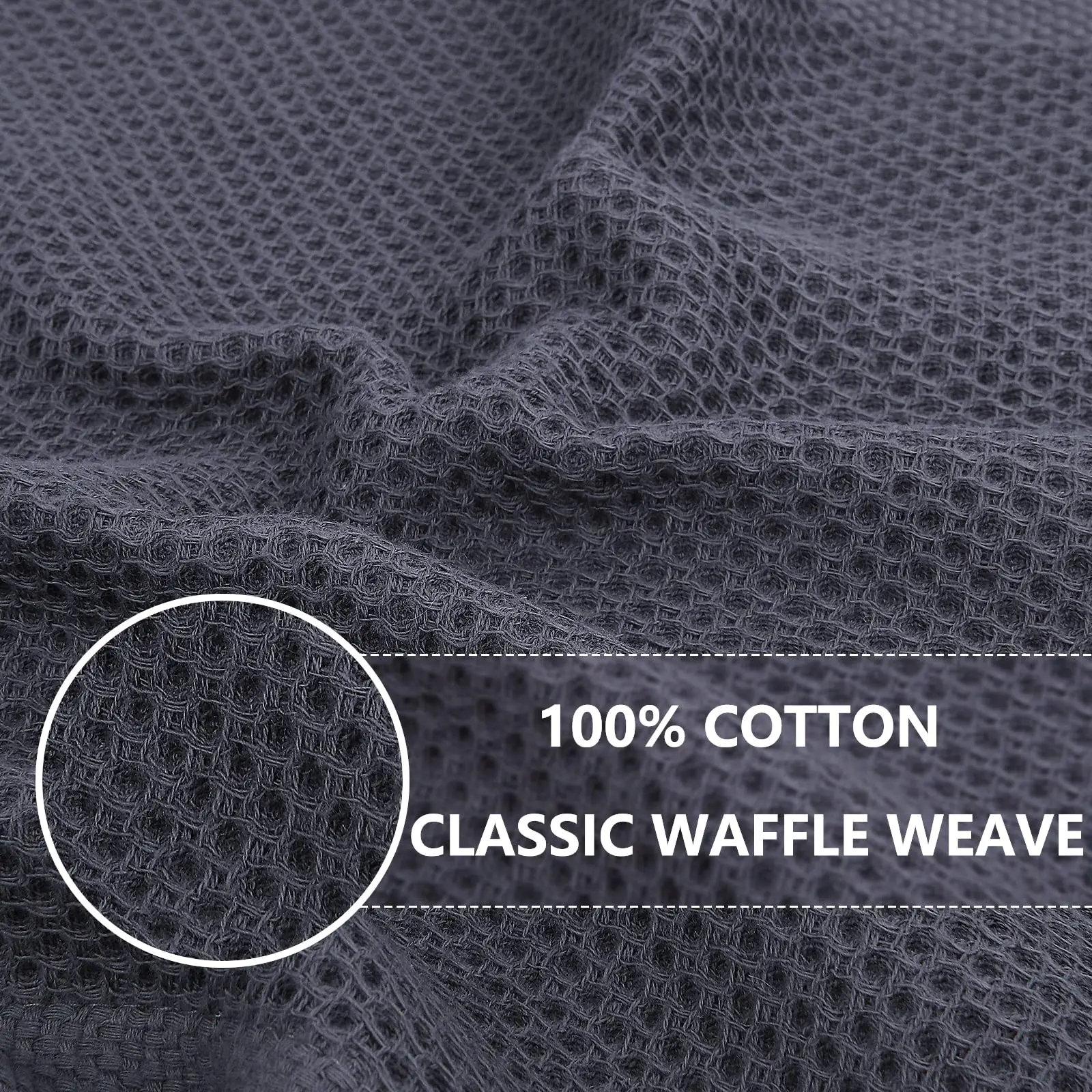 100% Cotton Waffle Weave Kitchen Dish Cloths, Ultra Soft Absorbent Quick Drying Dish Towels, 12x12 Inches, 6-Pack