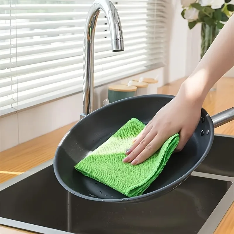 TILONDEX 25pcs Random Color Multi-functional Cleaning Cloth, Microfiber Dishcloth, Highly Absorbent, Suitable for Kitchen,