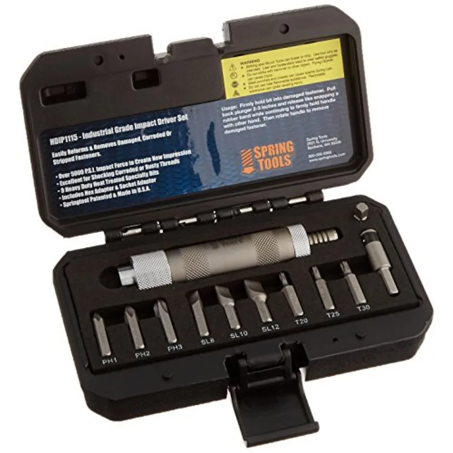

HDIP1115 Hammerless Impact Driver for Metal Wood Plastic Applications with Chrome Vanadium Steel Shaft and Black F