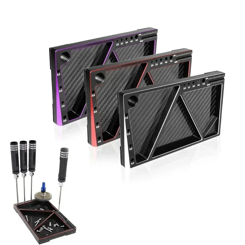 Koolstofvezel Metaal Multifunctionele Schroef Lade Moer Pakking Opslag Tool voor RC Auto Boot Vliegtuig Model HSP RC Auto