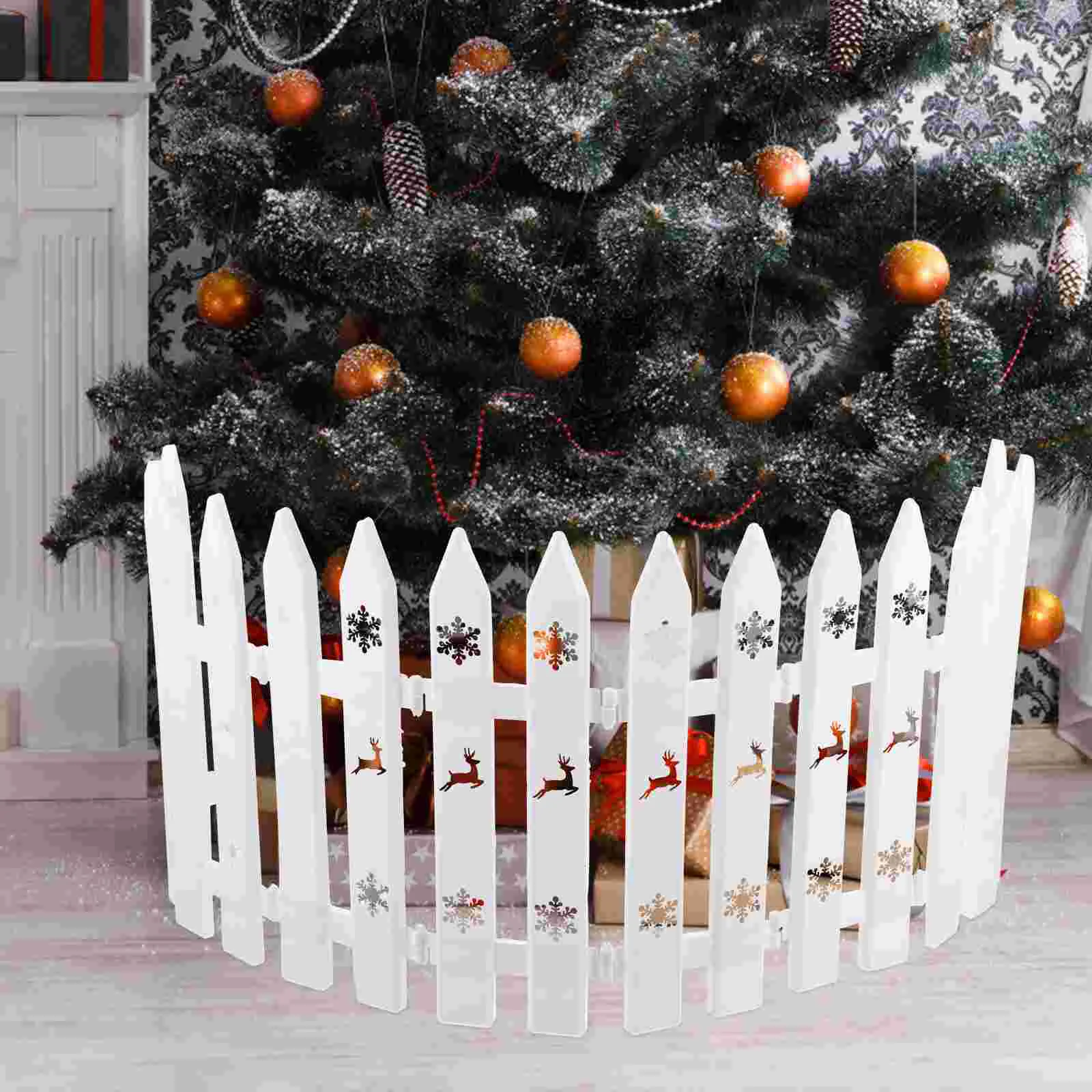 10 peças árvore de natal cerca branca pequena borda de jardim decorações decorativas internas