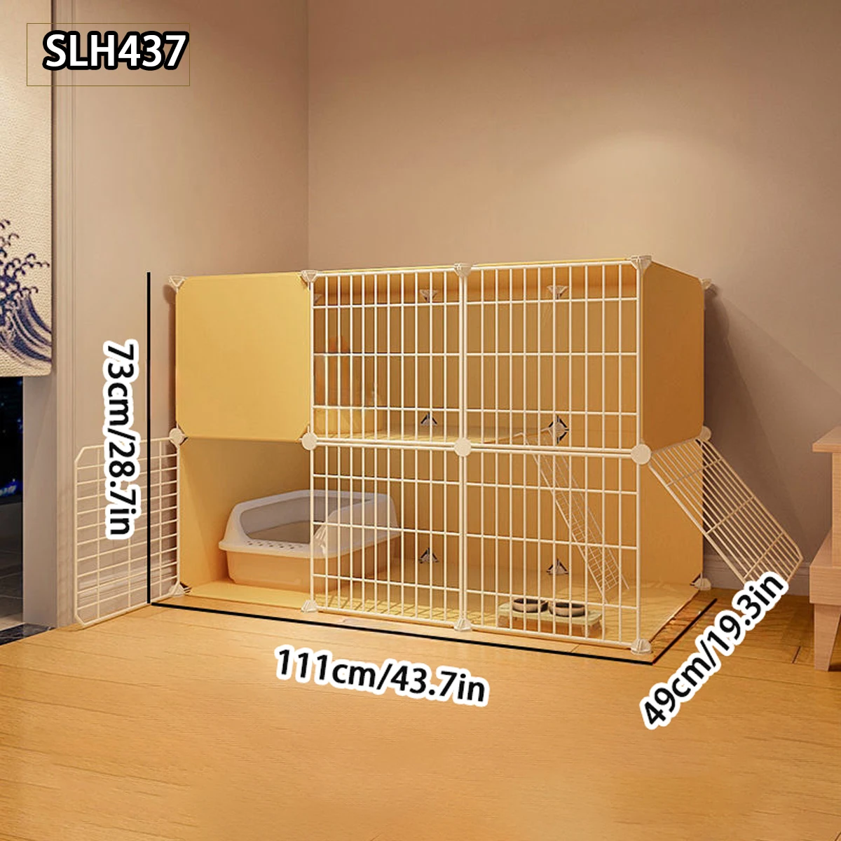 Cage d'intérieur pour chat, petite armoire pour chat, maison pour chat, accent, ne couvre pas