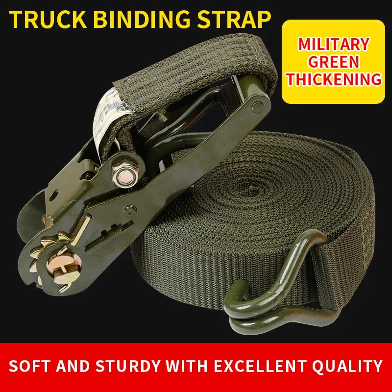 

Military Green Truck Rope Tightener Ratchet Cargo Aircraft Strap Car Fixing Thickened Binding Device for Secure Fastening