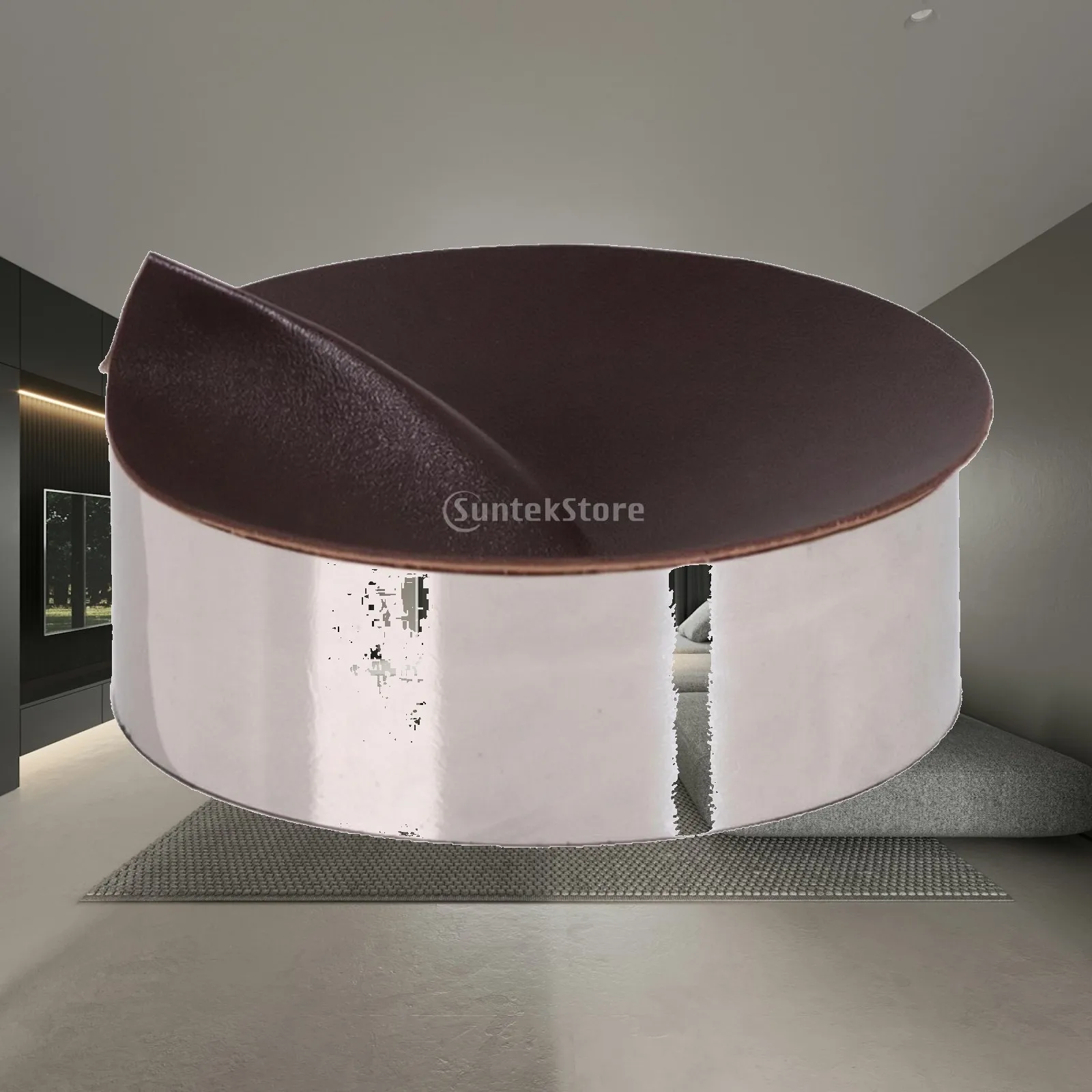 Jewelry Box with Leather Lid Cylindrical Decorative Jewelry Box Tabletop Compact for Vanity, Dresser