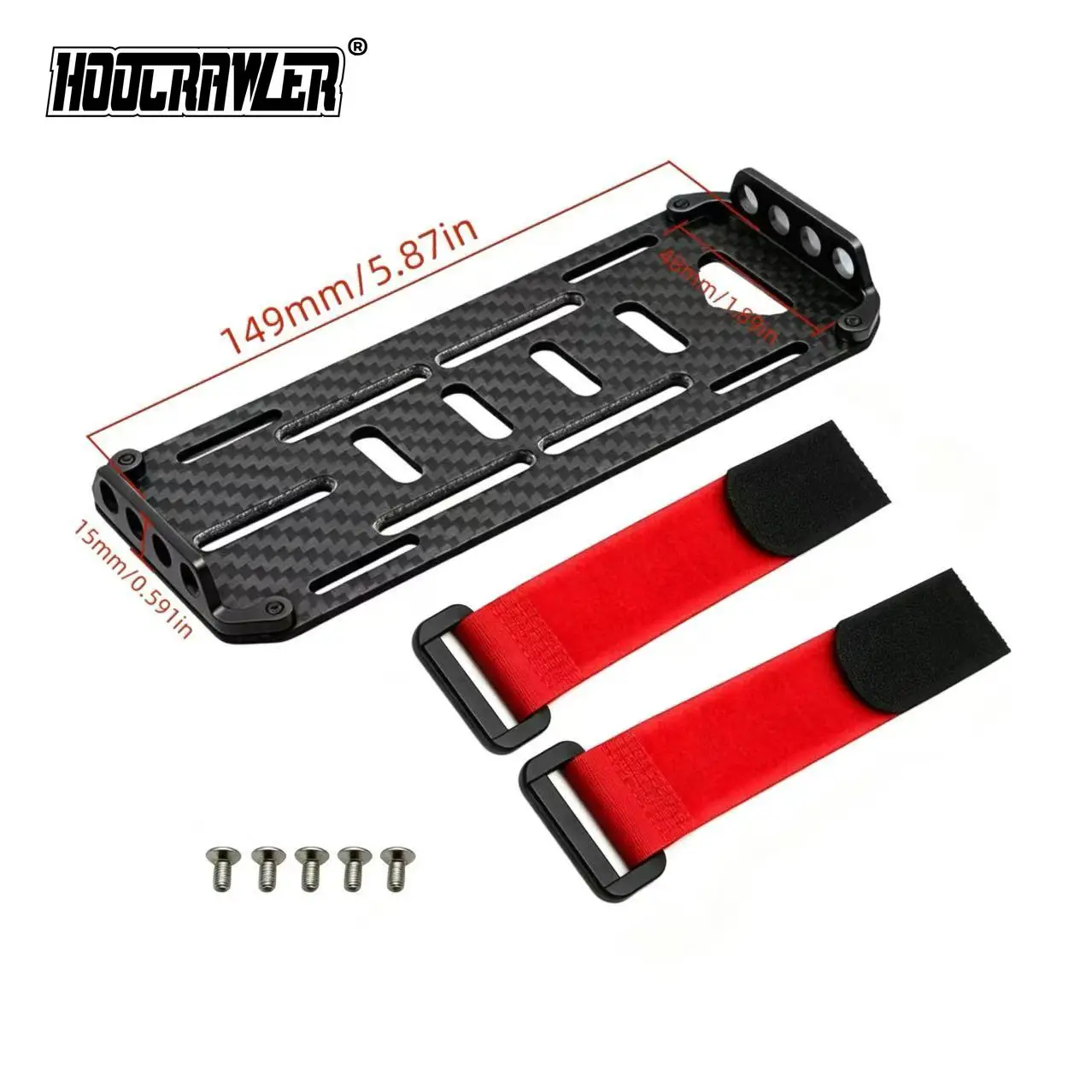 Black Carbon Fiber Battery Mounting Plate for RC Car 1:10 Scale RC Crawler Cars Axial SCX10 CC01 F350 D90 RC4WD Model Toy Part