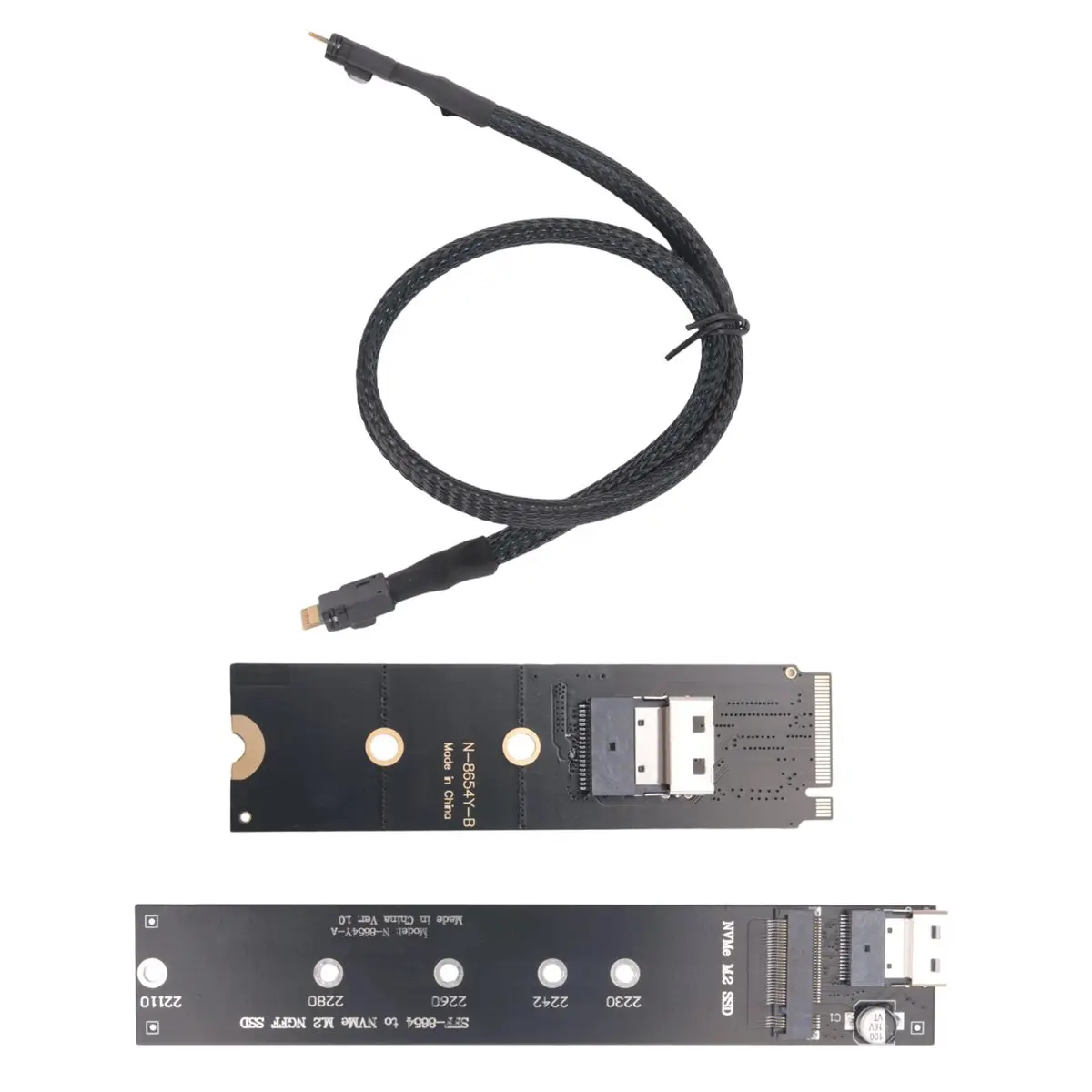ABAN NGFF M.2 NVME M-Key SSD Male to Female Extension Cable 50cm with SFF-8654 Connector Adapter for Mainboard SSD 2280/22110