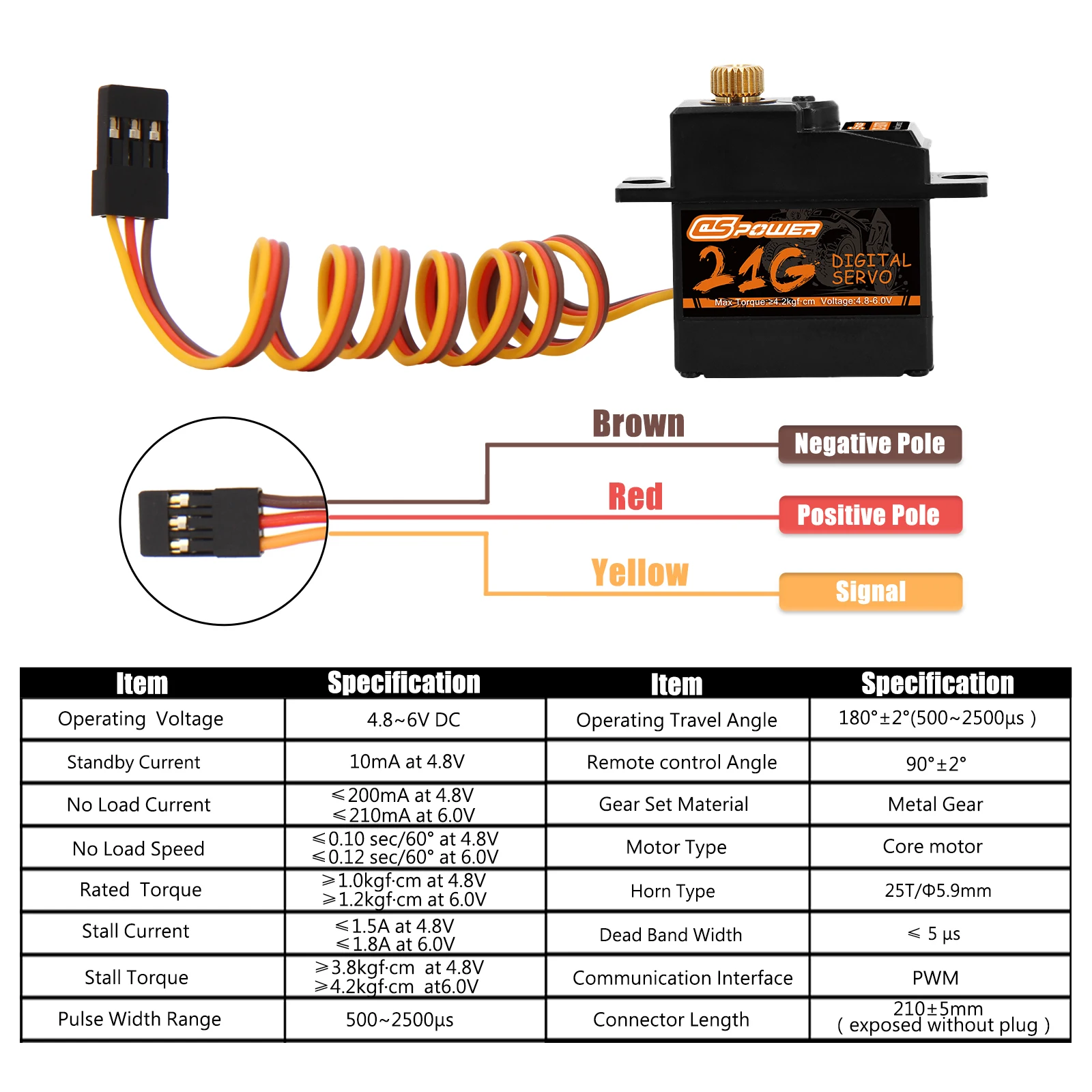 DSPOpacks-Mini servomoteur numérique étanche, 17g, 21g, pour 1/18, 1/16 Micro RC, voiture, HYPollGO, WLTOYS, 144001, WPL, MN, avion, bateau, robot