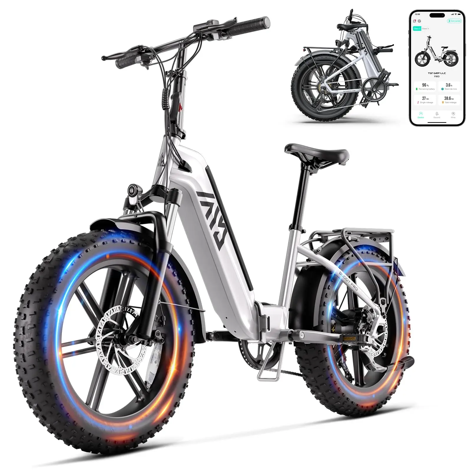 

F008 48V 20" Foldable E-bike Fat Tire Electric Bicycle with Fashion Design Integrated Removable Battery