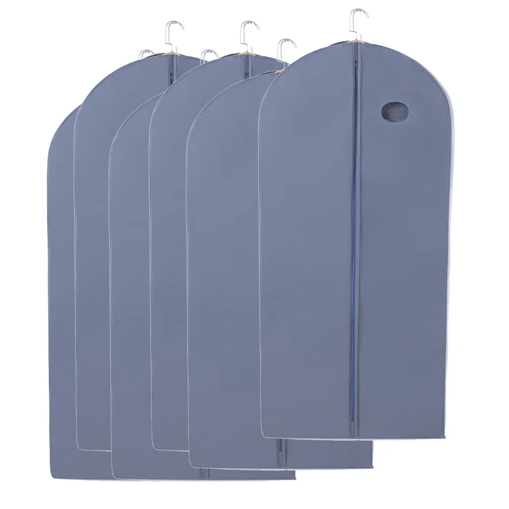 

6Pcs Nonwoven Garment Covers Colorfast Clothes Bag Protectors for Travel Home Use Grey Size M Clothes Cover