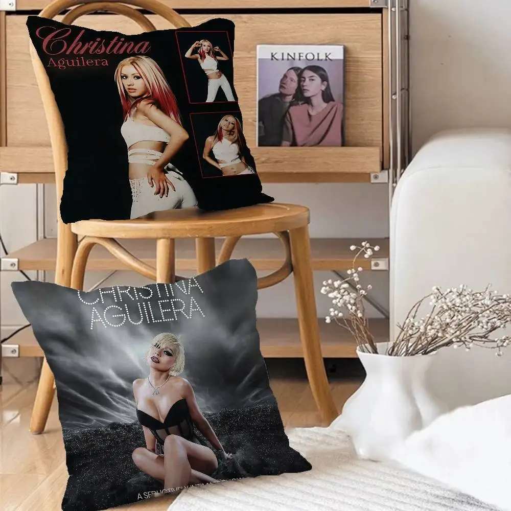 كريستينا أغيليرا المغني مكتب وسادة المخدة غطاء وسادة السيارة 45X45CM قطني المخدة أريكة غطاء وسادة #3