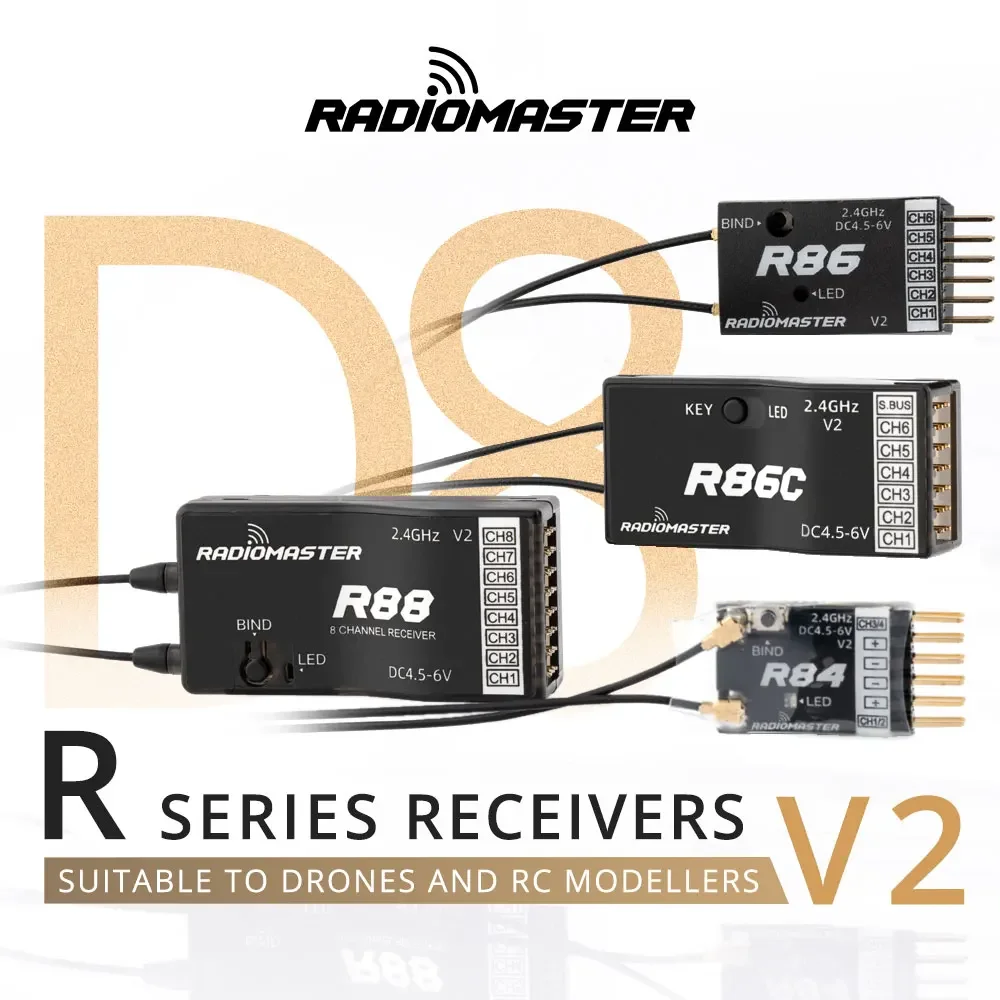 Receptor Radiomaster R84 R86 R86C R88 V2, Compatible con PWM Sbus