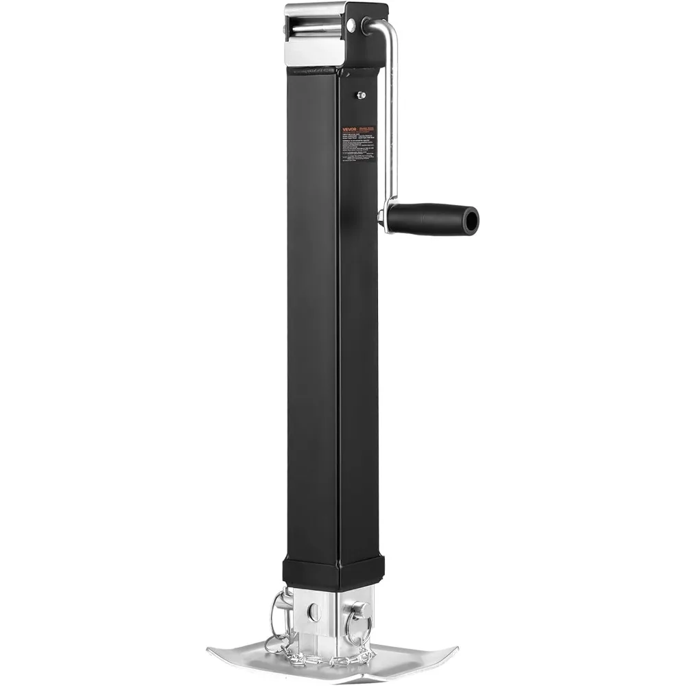 8000lbs Capacity Heavy-Duty Square RV Jack with 15.25 Inch Lift and Adjustable Drop Leg for Various Vehicles