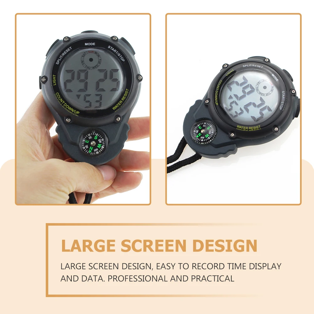 

Backlit Large Screen Stopwatch Plastic Game Timer Professional Electronic Cronometro Portable Two-Channel Timekeeping Tool For