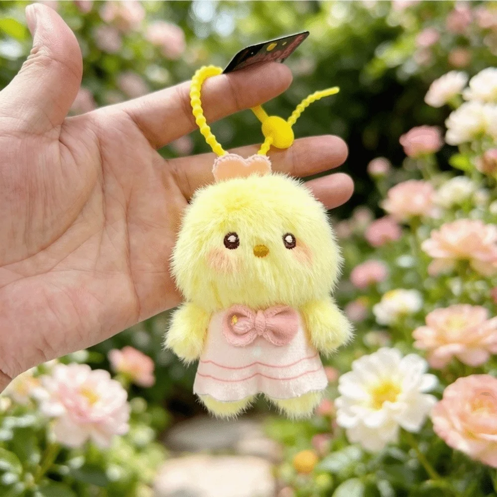 Bag Charm Fluffy Keychain Multicolor Small Size Hanging Cartoon Design Soft Keyring Backpack Pendant