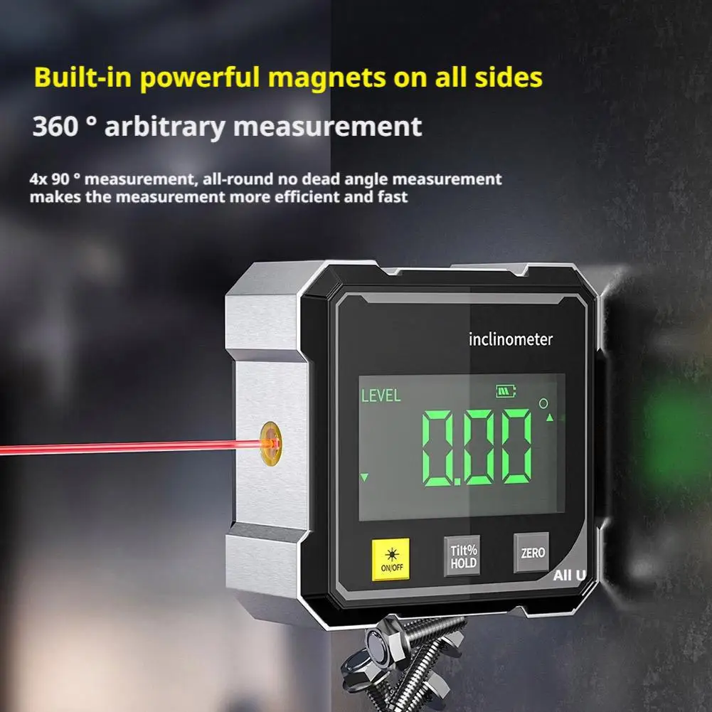 Digital Electronic Level Digital Angle Fnder 4*90 ° Magnetic Inclinometer Protractor Precision Level Box for Woodworking