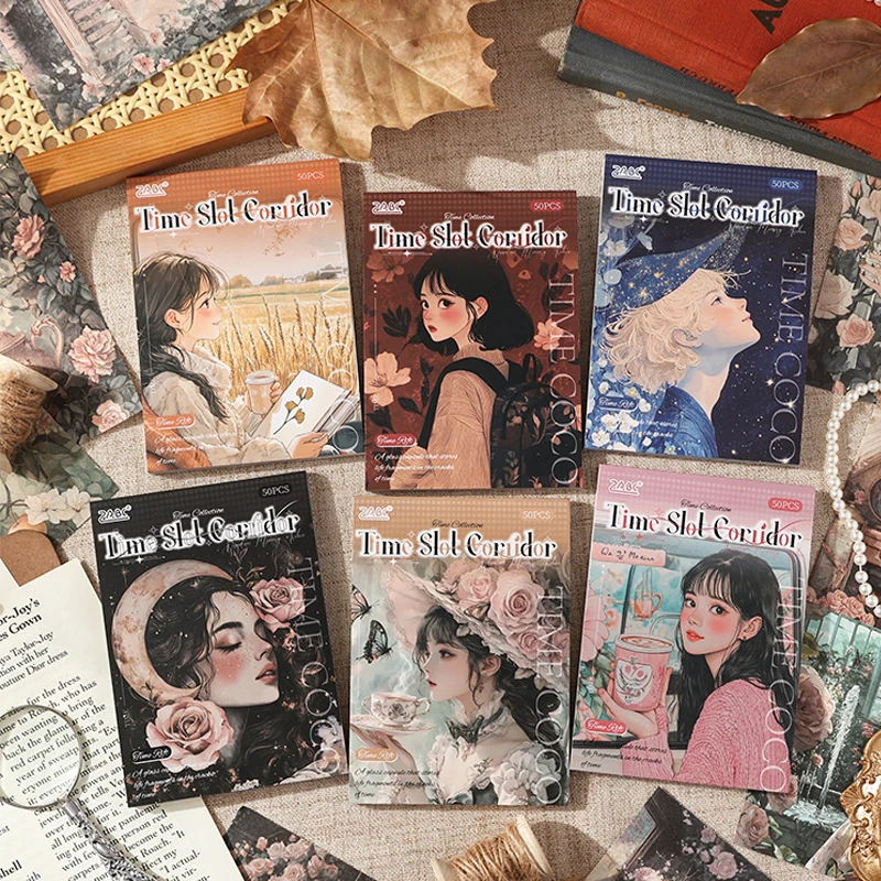 

Mr.Paper 150pcs Vintage Ephemera Pack, Time Corridor Series Background Paper for Journal Scrapbooking, 3 Pack Cardstock Set