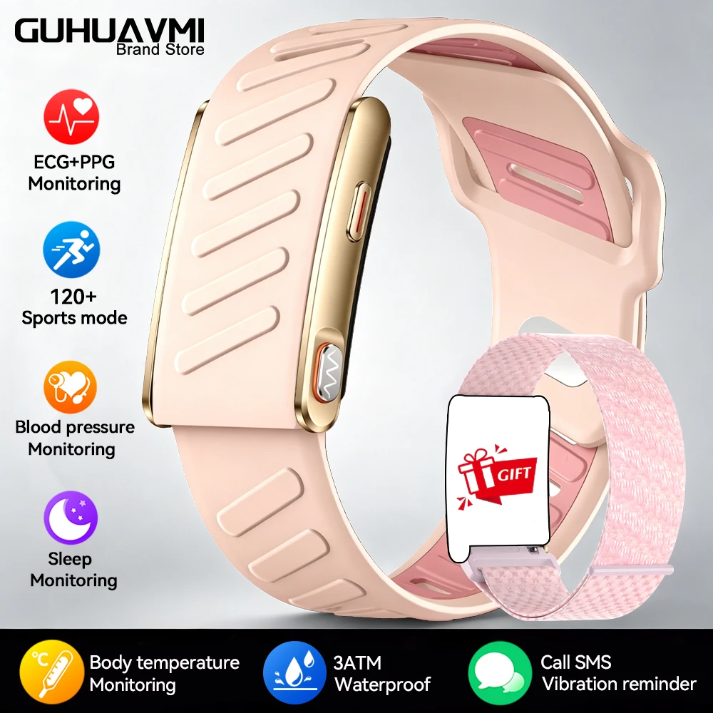 No-Screen Smart Wristband ECG HRV Blood Pressure Tracker