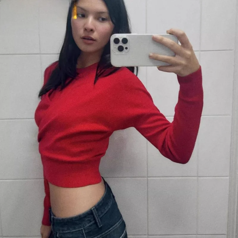 

Новый осенний женский модный повседневный свободный вязаный свитер с открытыми плечами, двухслойный, из волокнистого материала, с длинными рукавами, короткое пальто