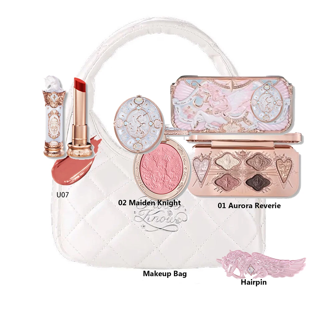 Immagine 6: Set Trucco Completo Flower Knows All In One - Cofanetto Regalo con Fondotinta Cushion Effetto Giardino, Blush Opaco e Rossetto Vellutato a Lunga Durata, con Borsa