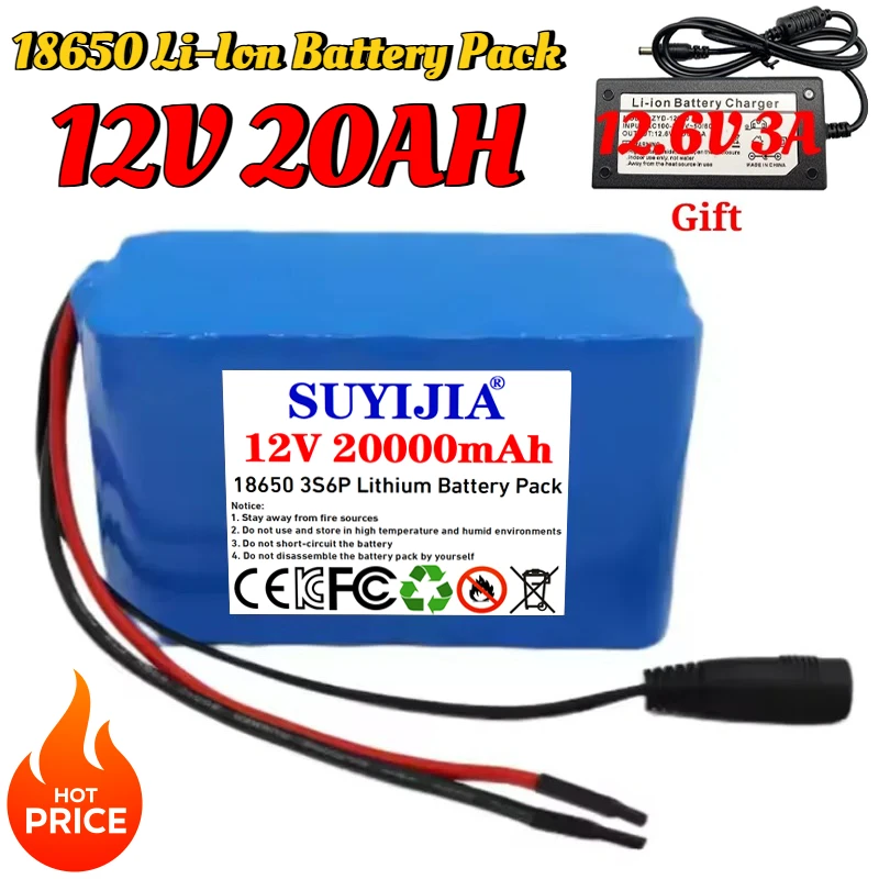 

3S6P 12 В 24000 мАч литий-ионный аккумулятор 18650 аккумуляторная батарея с BMS для опрыскивателей, скутеров, других устройств + зарядное устройство 12,6 В постоянного тока
