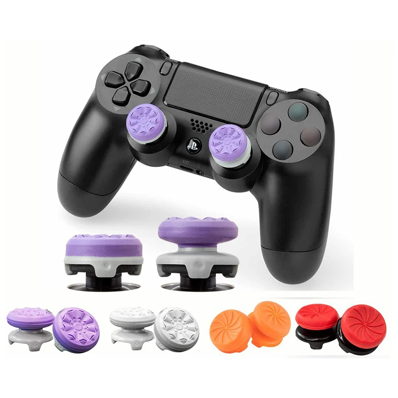 2 stücke Hand Grip Extender Caps Anti-Slip Gamepad Thumb-Stick Griffe High Low Rise Abdeckungen für PS5 PS4 Controller daumen Griffe Abdeckung – Detail 1