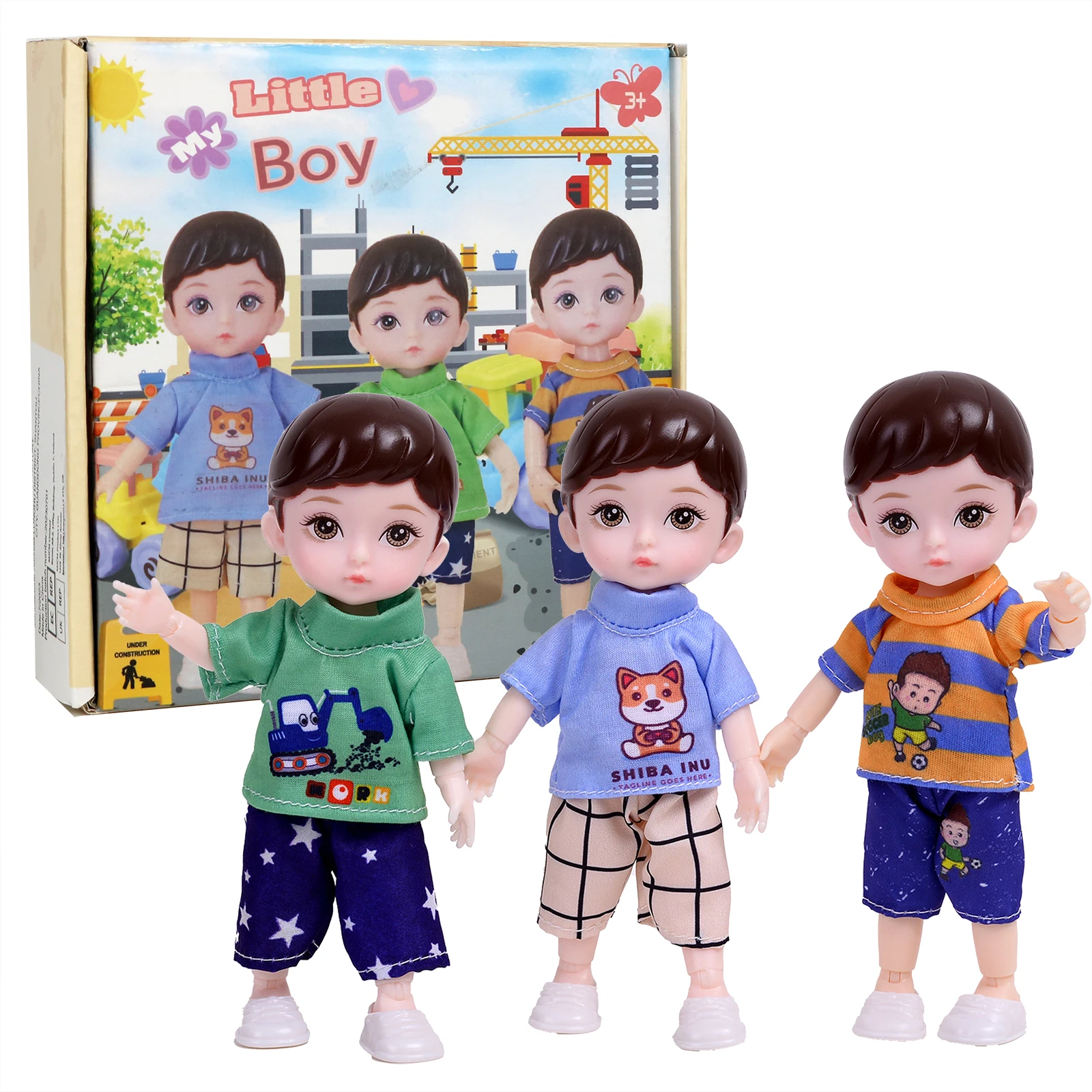 One Set Box 3 Colors 16Cm BJD Dolly Dolls Vinly Soft Little Boy Fashion Cute Make Up Clothing Girl Birthday Gift images - 6