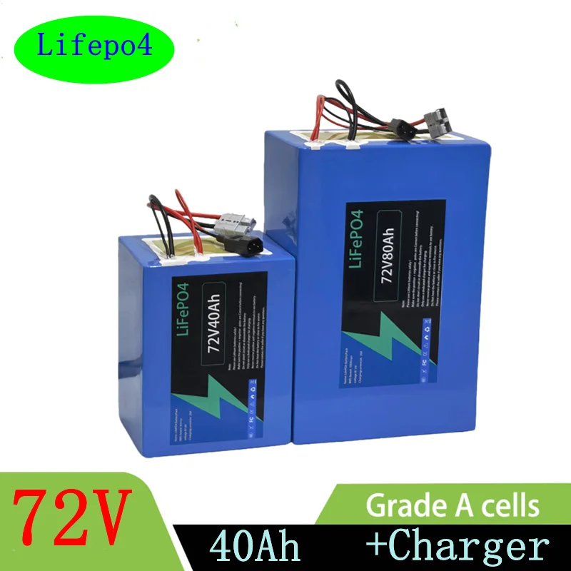 

Batterie au lithium Lifepo4, 72V, 40Ah, BMS 24S, pour moto électrique 3000W, 5000W, 7000W, scooter électrique, voiture d'équilib