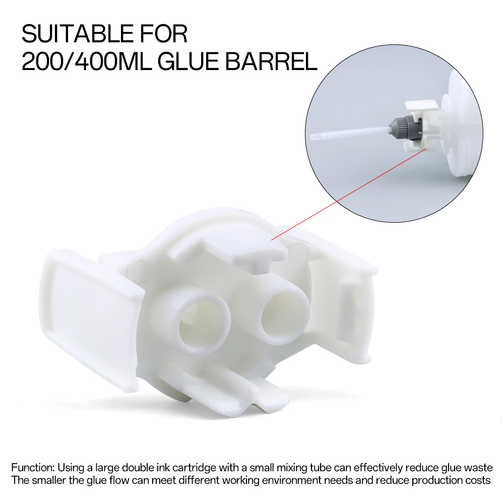 490ML Epoxy Dual Component Adhesive Cartridge Mixing Nozzle Adapter 200ML Cartridge Mixing Tube Plastic Adapter (1:1 10:1Ratio)