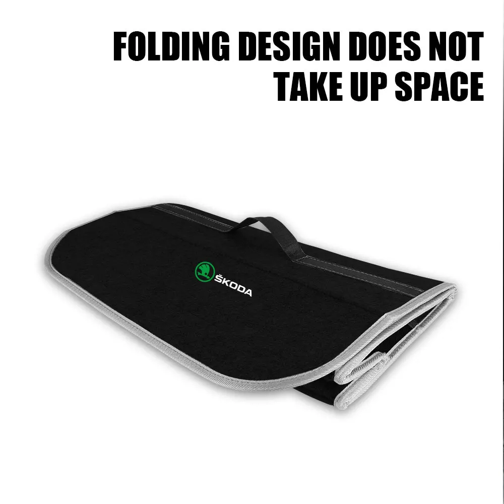 Car Trunk Storage Box Foldable Felt Car Organizer Stowing Tidying Box Car Accessories For Skoda S Fabia 2 Superb 2 Octavia VII