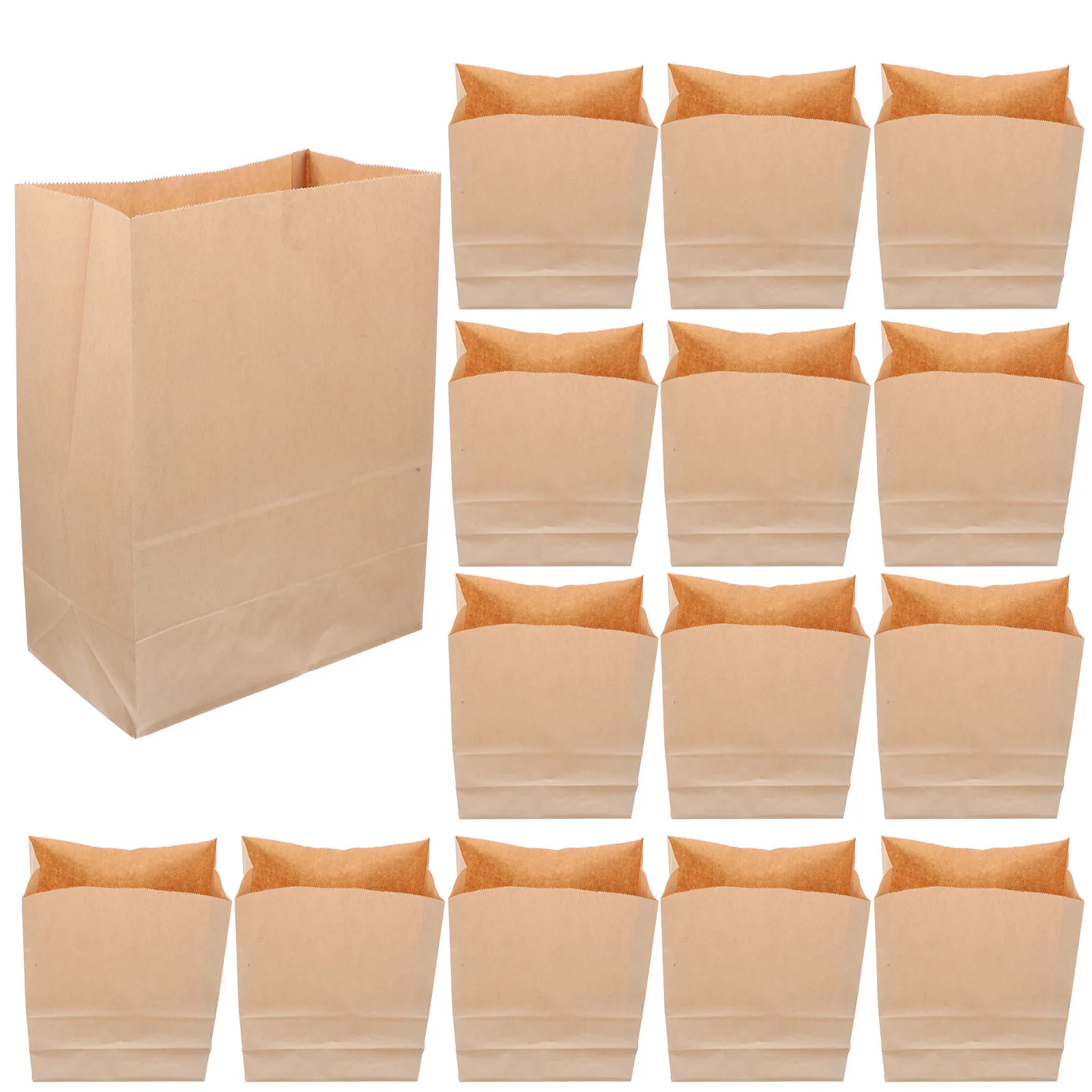 

20Pcs Kraft Paper Vegetable Fruits Grocery Bags Foldable Reusable Washable Storage Pouch Snack Bread Lunch Holder