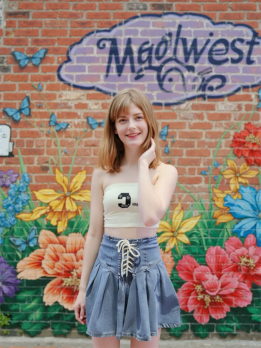 

Плиссированные джинсовые мини-юбки, женские плиссированные многослойные сетчатые рюши в стиле пэчворк, современные элегантные модные студенческие художественные женские милые