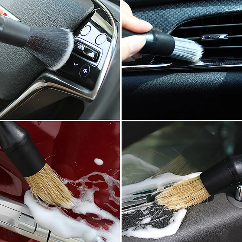 3PCS Car Detailing Brush Set Super Soft Auto Interior Detail Brush With Synthetic Bristles Car Dash Duster Brush Accessories