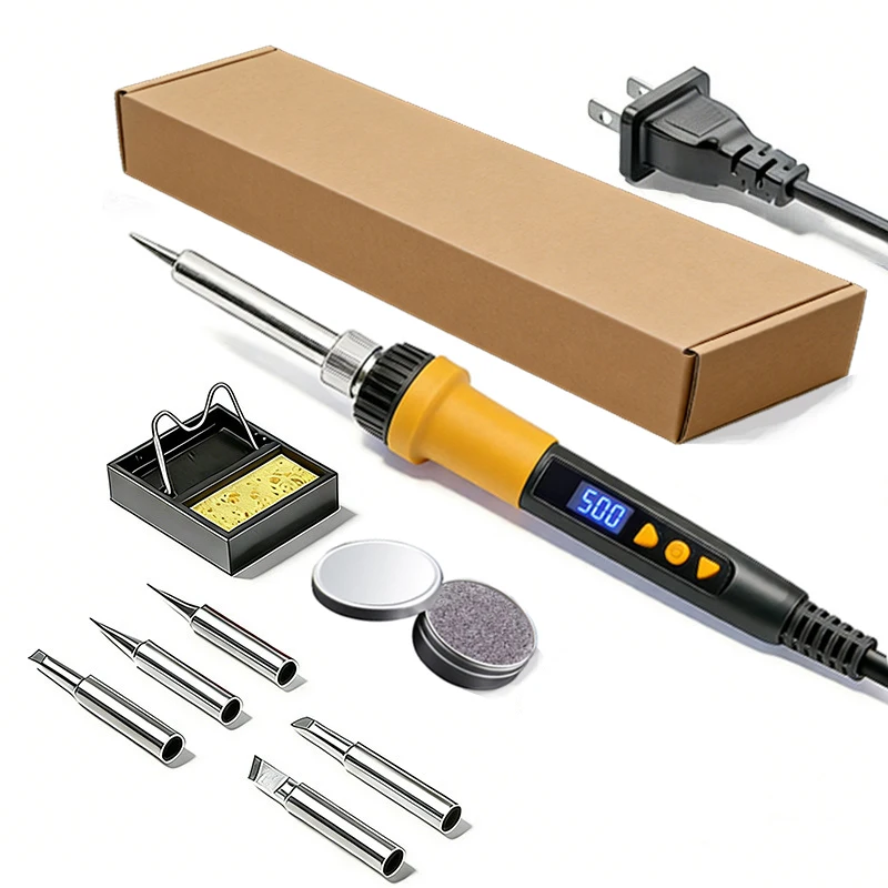 

Professional 908D digital soldering iron, equipped with built-in heating system, LCD display screen and intelligent temperature