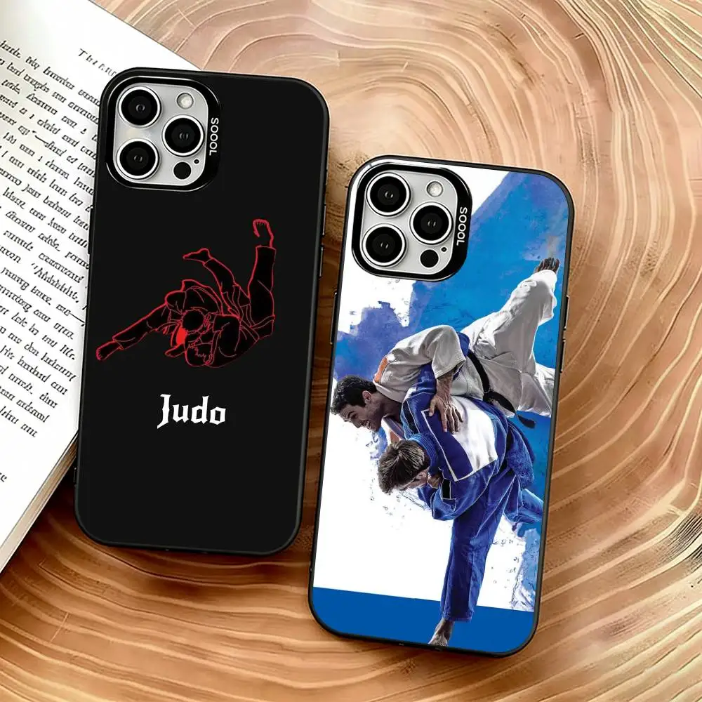 

Jujitsu Judo Phone Case For iPhone 17,16,15,14,13,12,11 Plus,Pro Max,XS,Colored Silver Plated Inside Cover
