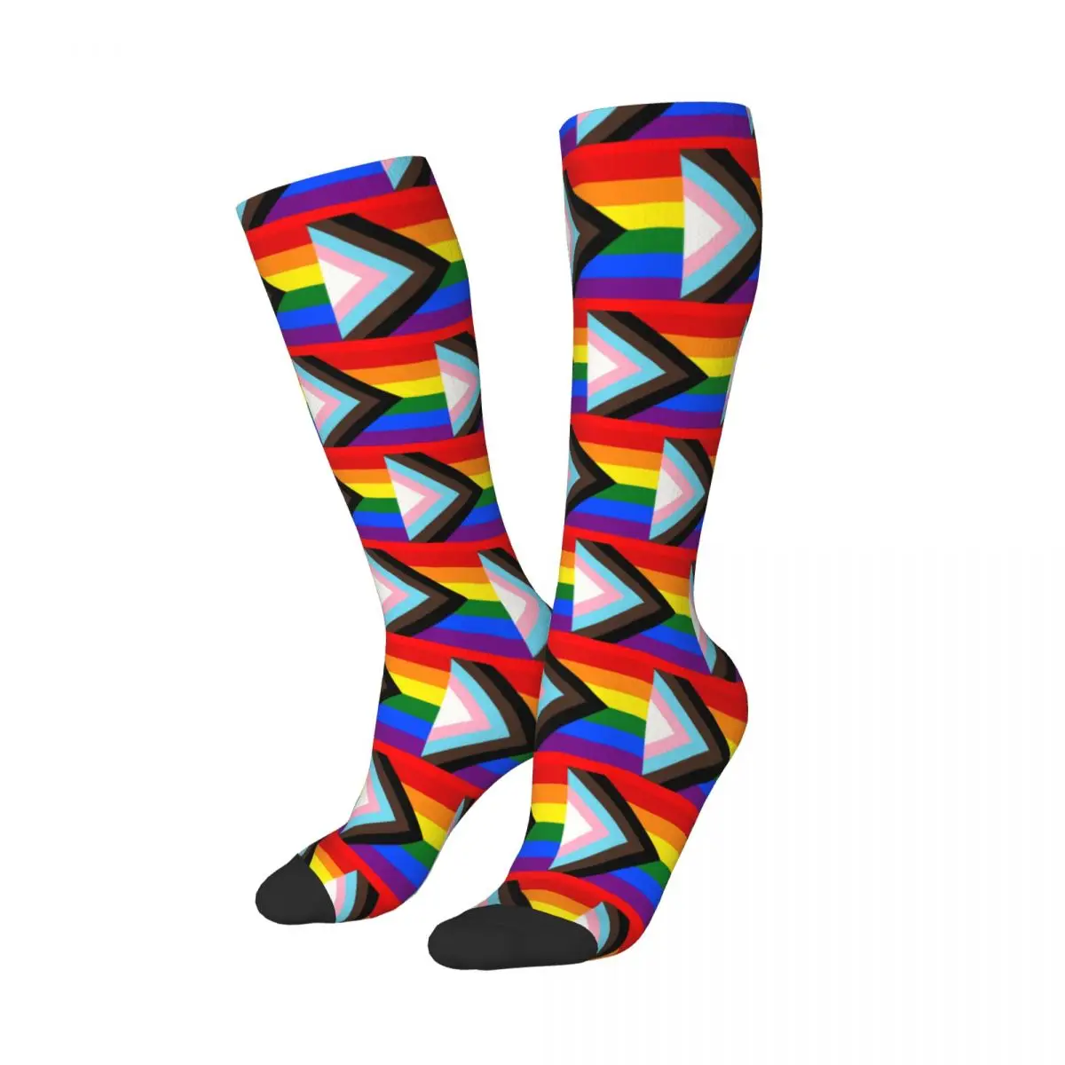 Progress Pride Flag Socks Harajuku Stockings All Season Long Socks Accessories for Man Woman Christmas Gifts