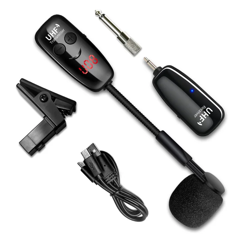 Wireless Saxophone Microphone, Portable Condenser Mic for Outdoor Performance, Stage Music Show