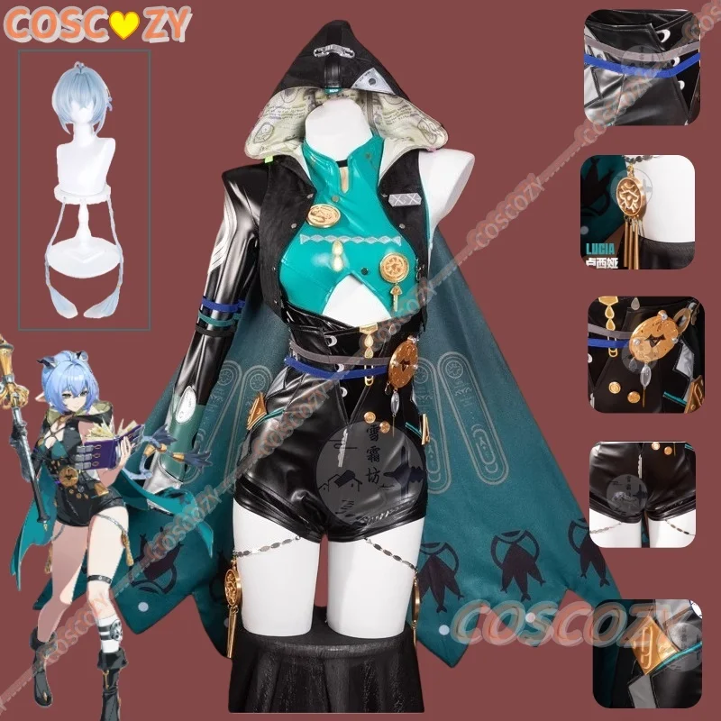 

Presale ZZZ Zenless Zone Zero Lucia Cosplay Costume Wig Uniform Headwear Game Outfit Spook Shack Halloween Party Women Suit