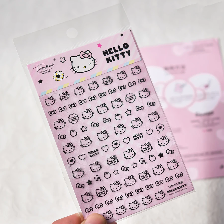 Tomoni Co-brand Sanrio Laser Hello Kitty Nail stickers Stickers For Nails Press On Nails DlY Sliders For Nails Stickers