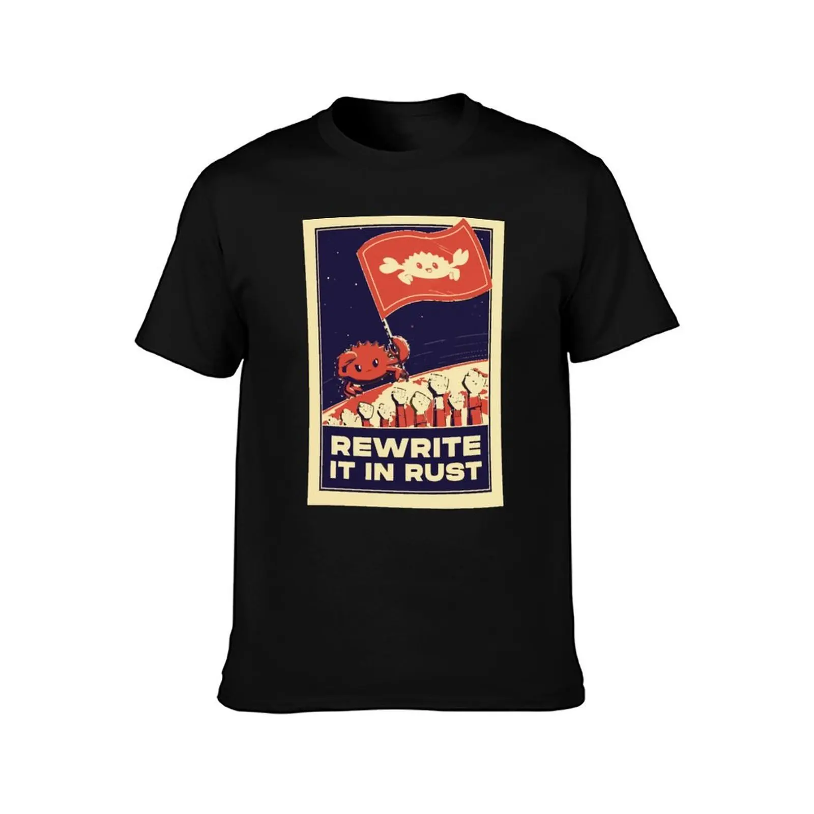 Rewrite It In Rust - Rust Programming T-Shirt Casual Lightweight Short Sleeve Top T-Shirt