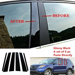 Glossy Black Pillar Post Window Door Cover Trim Decal Sticker Fit For Ford Explorer 2011-2017 2018 2019 2016 2015 2014 2013 2012