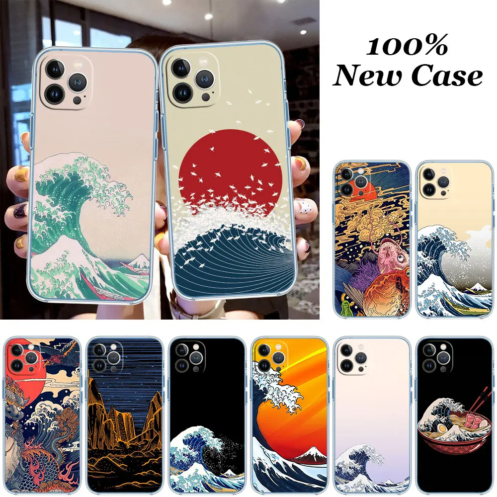 Great off Kanagawa Case for Moto G72 G71 G24 G73 G31 G34 G32 E40 E30 E22I E22 E20 E13 E7 G04 G6 G7 Play Plus Power