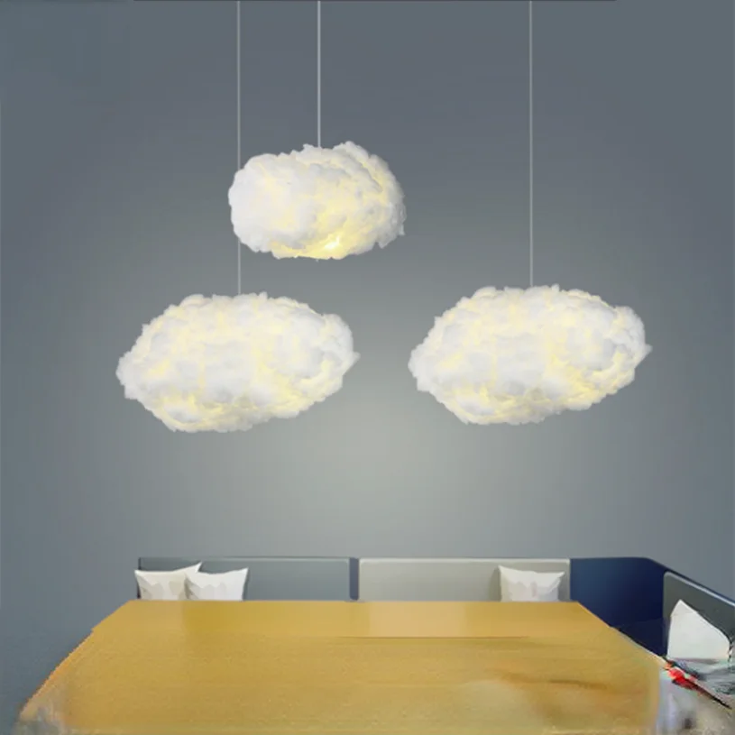 Cotton Cloud Pendant Light for Shop Restaurant Cafe Decoration Hanging Lamp School Children Kids Bedroom Ceiling Chandeliers