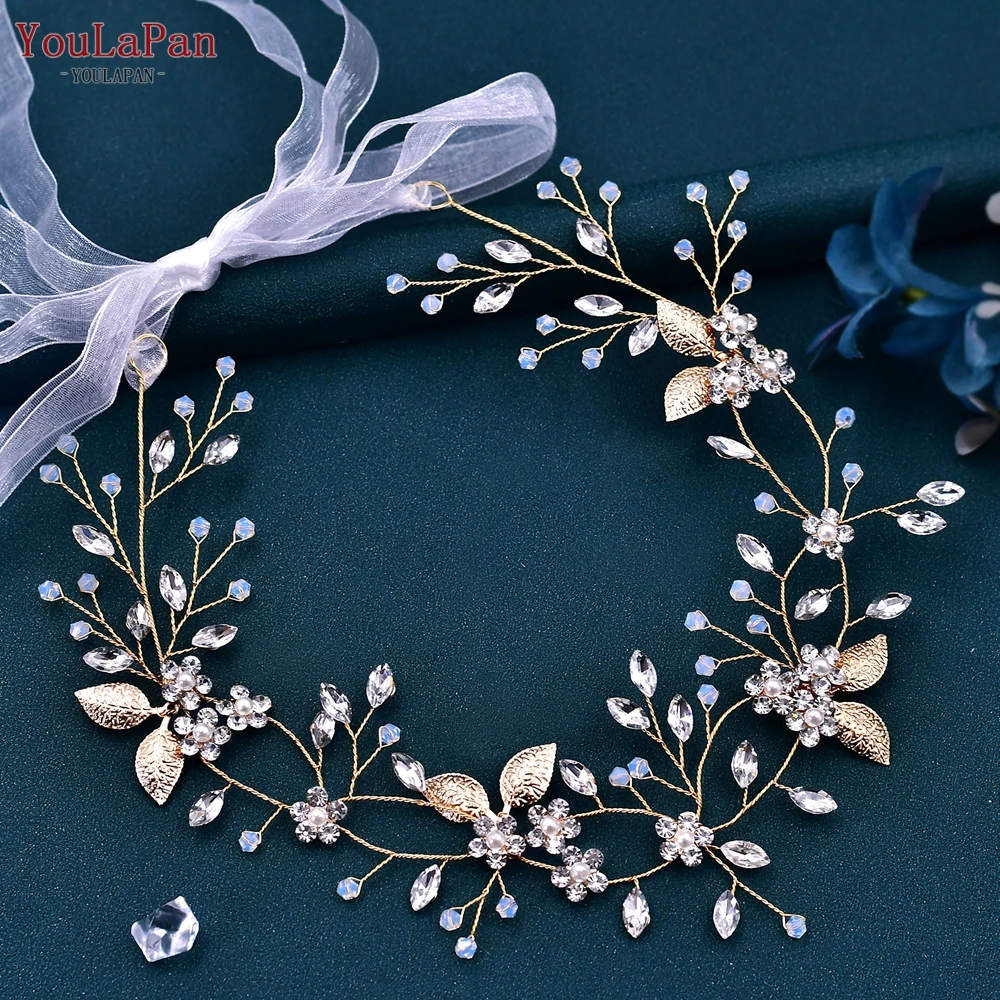 YouLaPan HP360 Handgemachte Kristall Stirnband für Hochzeit Haar Zubehör Braut Kopfstück Brautjungfern Kopf Schmuck Frauen Headwear