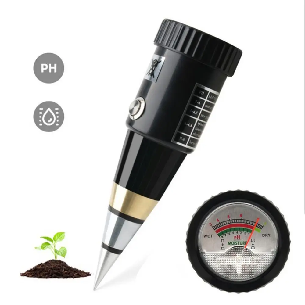

Accurate 2 in1 Soil Moisture PH Meter 3~8 PH Cone Shape Metal Sensor Probe Handheld Metal Soil Acidity Humidity Tester Gardening