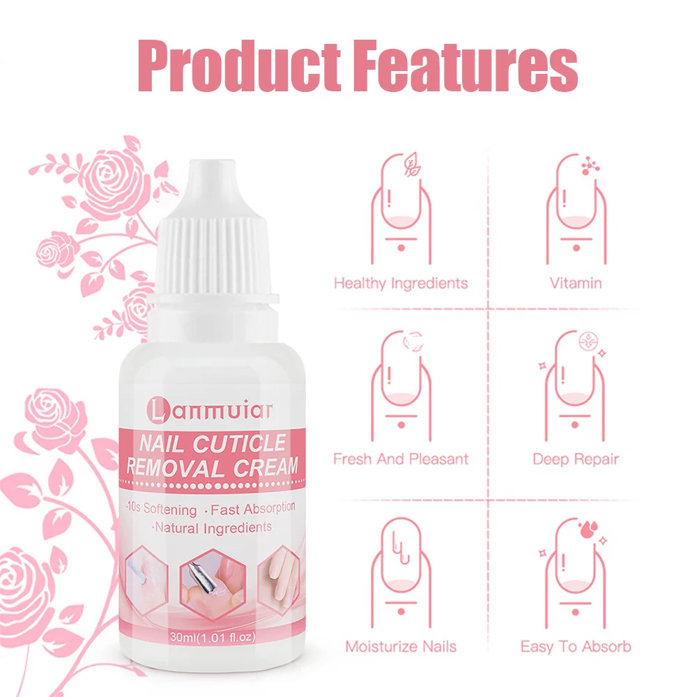 30ml New Cuticle Remover Cream Exfoliator Nail Dead Skin Softener Tool for Stronger Manicure