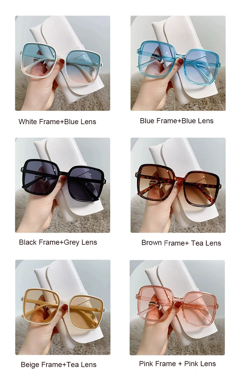 Vintage übergroße quadratische Sonnenbrille 2025, Damenmode, Farbverlauf, Outdoor-Sonnenbrille, Retro, weiblich, Luxusmarke, Design-Brille – Detail 6