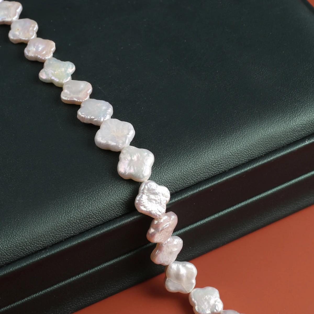 Natural Pearl Four-Leaf Flower Exquisite Shape Elegant Appearance for DIY Jewelry Making Handmade Bracelet Necklace Length 36cm