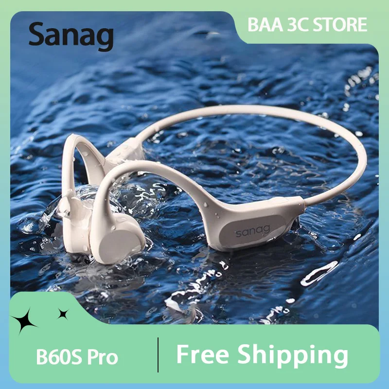 

Sanag B60s Pro Bone Wireless Bluetooth Conduction Earphone Long Endurance Runbeat Sport Swimming IPX8 Waterproof Earphones